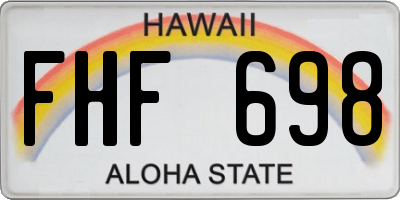 HI license plate FHF698