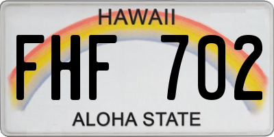 HI license plate FHF702