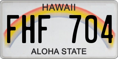 HI license plate FHF704