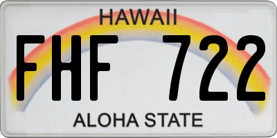 HI license plate FHF722