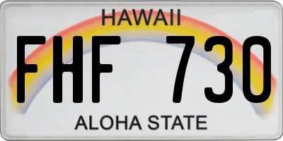 HI license plate FHF730