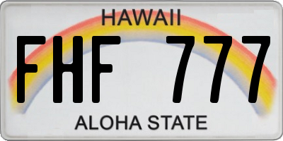 HI license plate FHF777