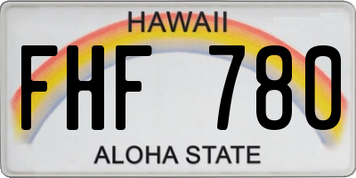 HI license plate FHF780
