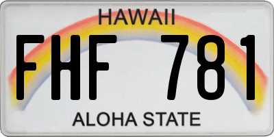 HI license plate FHF781