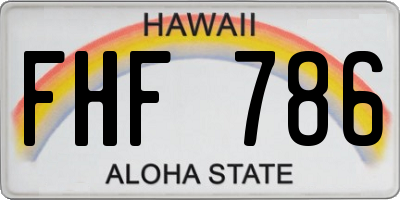 HI license plate FHF786