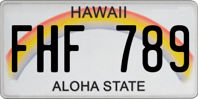 HI license plate FHF789