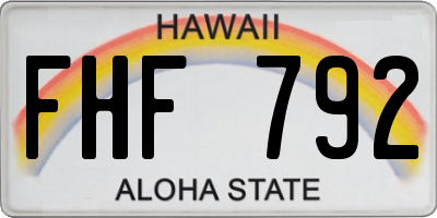HI license plate FHF792