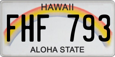 HI license plate FHF793