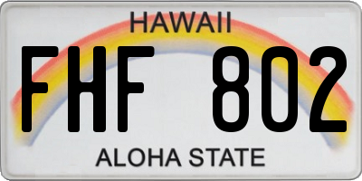 HI license plate FHF802