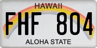 HI license plate FHF804