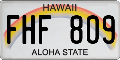 HI license plate FHF809