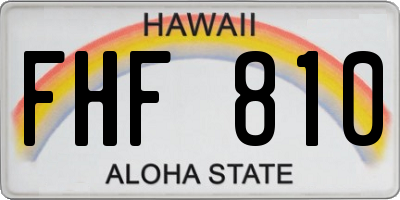 HI license plate FHF810