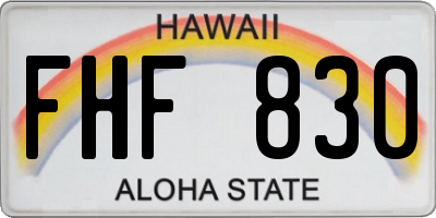 HI license plate FHF830