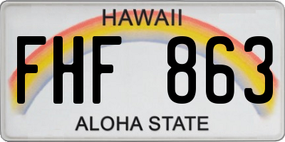 HI license plate FHF863