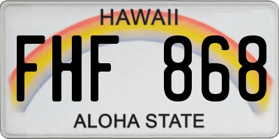 HI license plate FHF868
