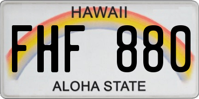 HI license plate FHF880