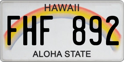 HI license plate FHF892