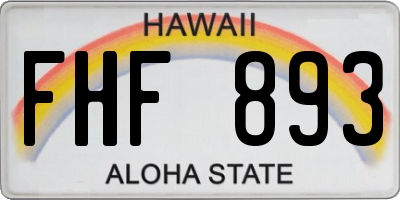 HI license plate FHF893
