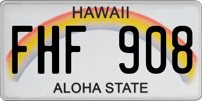 HI license plate FHF908