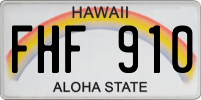HI license plate FHF910
