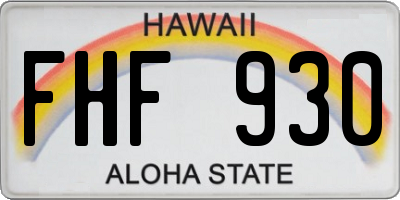 HI license plate FHF930