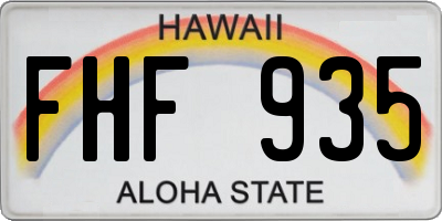 HI license plate FHF935