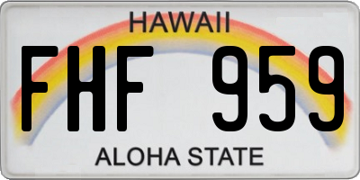 HI license plate FHF959