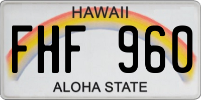 HI license plate FHF960