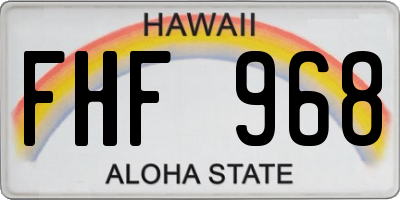 HI license plate FHF968
