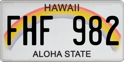 HI license plate FHF982