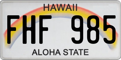 HI license plate FHF985