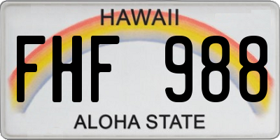 HI license plate FHF988