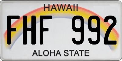 HI license plate FHF992