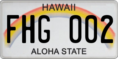 HI license plate FHG002