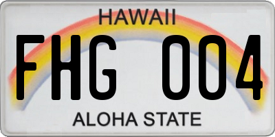 HI license plate FHG004