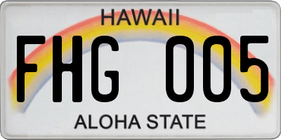 HI license plate FHG005