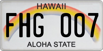 HI license plate FHG007