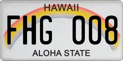 HI license plate FHG008