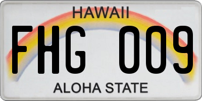 HI license plate FHG009