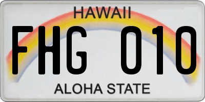 HI license plate FHG010
