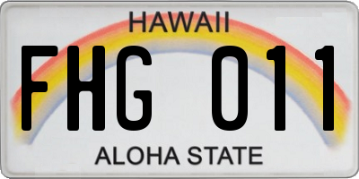 HI license plate FHG011
