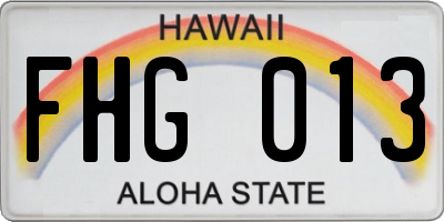 HI license plate FHG013