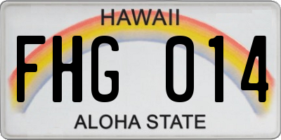 HI license plate FHG014