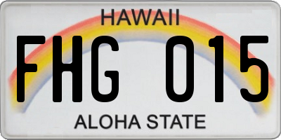 HI license plate FHG015
