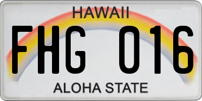 HI license plate FHG016