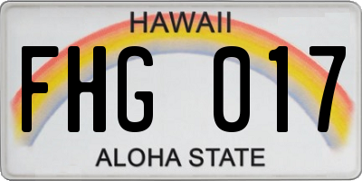 HI license plate FHG017