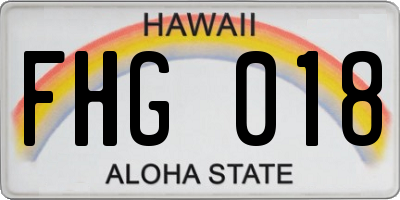 HI license plate FHG018