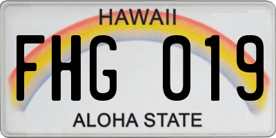 HI license plate FHG019