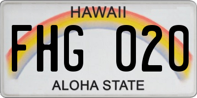 HI license plate FHG020