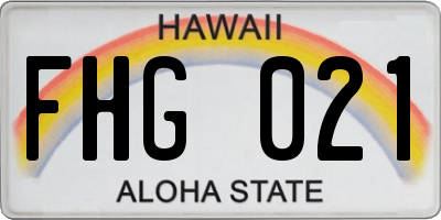 HI license plate FHG021